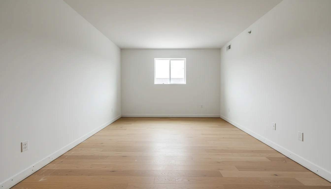 Empty room before AI virtual staging