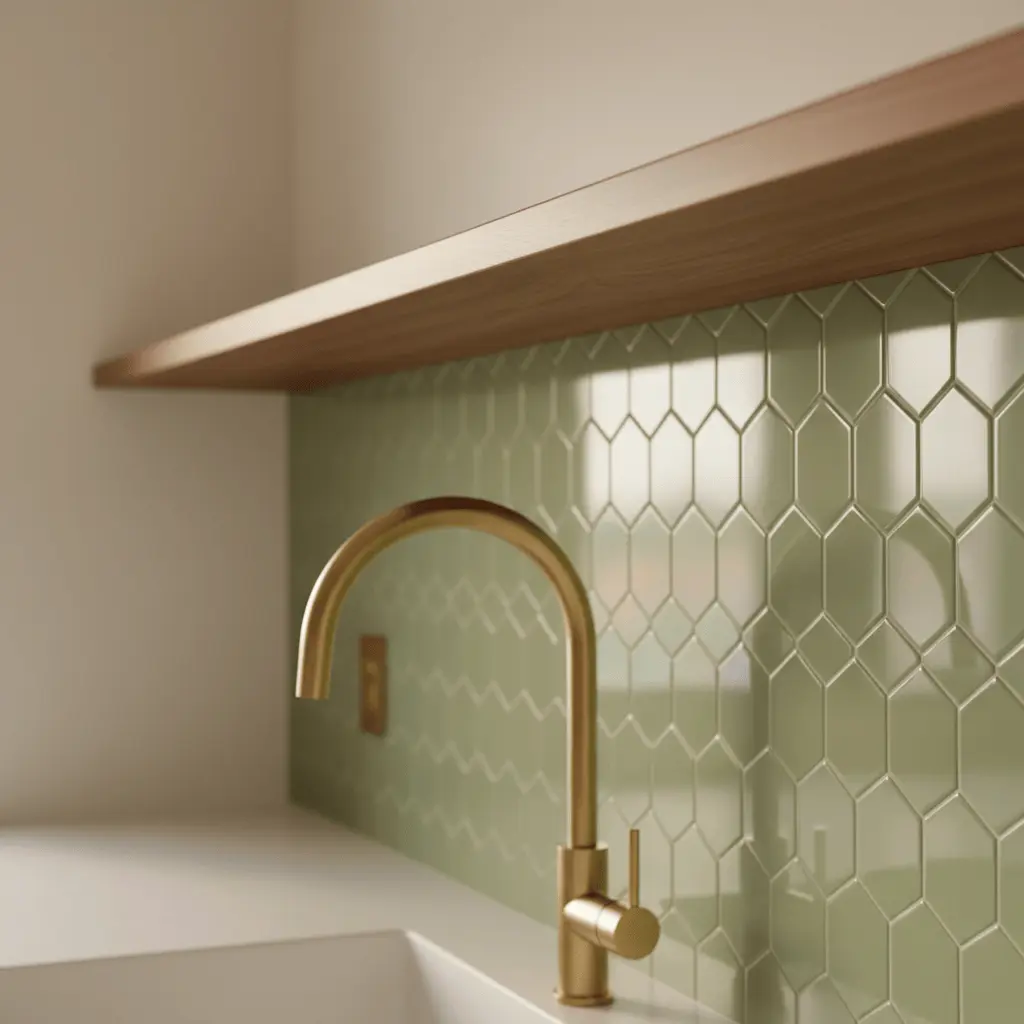 Modern kitchen mid century backsplash